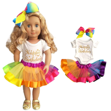 Vestido de boneca para 40 bonecas arco-íris 43cm, conjunto de vestido, faixa de cabeça para 18 "recém-nascido vestido de boneca 2024 - compre barato