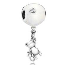 Genuine 925 Sterling Silver Charm Teddy Bear & Rabbit Holding White Balloon Beads Fit Pandora Bracelet & Necklace Diy Jewelry 2024 - buy cheap