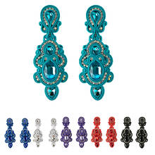 KPacTa Fashion Handmade Big Earrings Inlaid Ethnic Style Jewelry Ladies Crystal Decorative Accessories Pendant Earrings 2024 - buy cheap