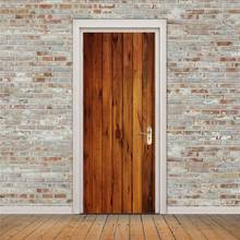 2pcs/set Wood Door Wall Stickers Bedroom Home Decoration PosterDoor Stickers Religion Festival Scene Landscape Stickers 2024 - buy cheap