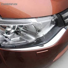 Car ABS Chrome Eyebrow Headlights Strip Decoration Cover Trim Accessories For Mitsubishi Outlander 2013 2014 2015   C838 2024 - buy cheap