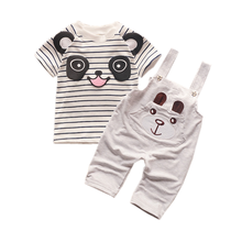 New Summer Baby Girl Clothes Suit Children Boys Cotton T Shirt Overalls 2Pcs/sets Toddler Fashion Casual Costume Kids Tracksuits 2024 - buy cheap