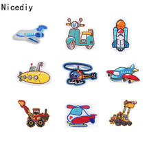 Nicediy Cartoon toy Vehicle aircraft Patches Embroidered Patch Iron On Patches For Clothing Stickers Garment Applique Stripe 2024 - buy cheap