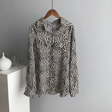 Blusa de lino de manga larga con estampado Vintage para mujer, camisa femenina de primavera, 2021 2024 - compra barato