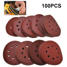 100pc 125mm 5" Hook Loop Sanding paper with 8 Hole Sand Pads Set 80-3000 Mix Grit Sander Disc Accessories 2024 - buy cheap