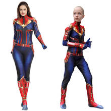 New 3D Women Girls Movie Version Carol Danvers Cosplay Costume Zentai Superhero Bodysuit Suit Jumpsuits 2024 - buy cheap