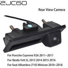 Zjcgo-câmera de ré para estacionamento do porta-malas, visão hd, ccd, marcha ré, para porsche cayenne 92a, skoda yeti, seat alhambra 2024 - compre barato