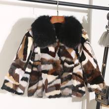 Женская куртка из натурального меха норки, разноцветная зимняя куртка с воротником из лисьего меха на заказ, любой размер, бесплатная доставка 2024 - купить недорого