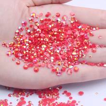 Red AB Color Resin Rhinestones For Nails Art 2mm-6mm 10000-50000pcs Glue On Beads DIY Beauty Wedding Dress Decoration 2024 - buy cheap