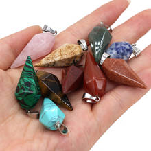 4pc Natural Stone Pendant Cone shape Blue Sand Opal Pendant for Jewelry Making DIY Necklace Women Gift 15x33mm 2024 - buy cheap