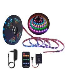 Tira de luces RGB de 1m, 5m, 10m, 5050, direccionable Individual, IC WS2811 sp106e Pixel, lámpara de cinta remota de música, programable, juego de alimentación de 12V 2024 - compra barato