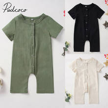 2020 Baby Summer Clothing Newborn Infant Baby Boy Girls Button Romper Solid Jumpsuit Playsuit Short Sleeve Sunsuit Clothes 2024 - buy cheap