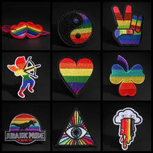 Rainbow Clouds Cupid Iron On Patches For Clothing Lgbt Flag Gay Pride Embroidered Patch Sticker On Clothes DIY Appliques Decor 2024 - buy cheap