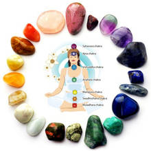 Pedras naturais de cristal de energia yoga, 7 cores, pedra de chakra, irregular, cristal de cura, pedra mineral polida, artesanato 2024 - compre barato