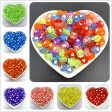 100pcs/Lot 7mm Acrylic Spaced Beads Transparent Round Shape Love Heart Beads For Jewelry Making DIY Handmade Charms Bracelet 2024 - buy cheap