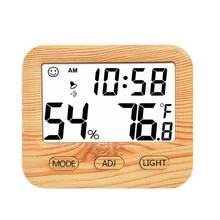 Electronic Digital Display Temperature Humidity Meter Home Indoor Wooden Grain Thermometer Hygrometer Weather Station With Clock 2024 - buy cheap