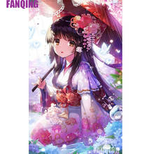 Набор для вышивки крестиком с изображением девушки из японского аниме 2024 - купить недорого
