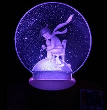 Акриловая 3d Светодиодная настольная лампа Little Prince, ночник с сенсорным управлением и питанием от USB для детей, рождественский подарок, украшение для дома и спальни 2024 - купить недорого