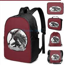 Забавный рюкзак с графическим принтом склерологический чудовище с USB-зарядкой, мужские школьные сумки, женская сумка, дорожная сумка для ноутбука 2024 - купить недорого
