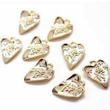 2PCS 18K Gold Plated Heart-shaped Pendant Rose DIY Earrings Jewelry Findings Components Making Supplies Copper Accessories 2024 - buy cheap