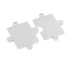 Simsimi 50pcs DIY  Piece jigsaw puzzle tags charms high polish Pendant stainless steel Necklace for men women wholesale price 2024 - buy cheap