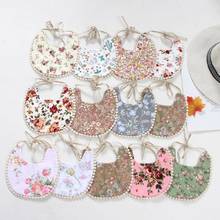 Baby Tassel Saliva Towel Floral Vintage Newborn Photography Double Side Bibs Boys Girls Props Bandana Countryside Costume 2024 - buy cheap