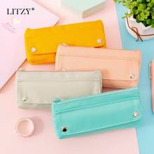Solid Color Pencil Case for Girls Creative Student Stationery Box Simple Trapezoid Pencil Bag Pouch School Supplies 2024 - buy cheap
