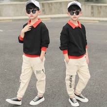 Vintage Spring Summer Children's Clothes Suit Boys Sweatshirts + Pants 2pcs/Set Teenage Top Sport Costume For Kids Streetwear 2024 - buy cheap