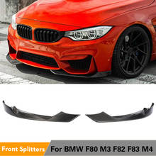 Front Bumper Lip Spoiler Splitters for BMW F80 M3 F82 F83 M4 Sedan Coupe Convertible 2014 - 2018 Winglets Carbon Fiber / FRP 2024 - buy cheap