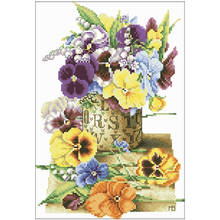 TOP Potted Violet patterns Counted Cross Stitch 11CT 14CT 18CT DIY Cross Stitch Kits Embroidery Needlework Sets 2024 - buy cheap