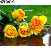 DIAPAI Diy 5d Diamond Painting "Rose flower scenery" Cross Stitch Square Round Diamond Embroidery Handwork Rhinestone Art A26831 2024 - buy cheap