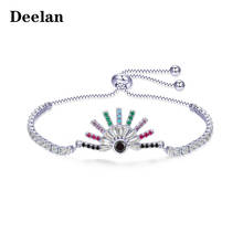 Detil pulseira feminina com olhos de sorriso, pulseira romântica, amor, noivado, cor ouro, cristal austríaco, joia de weedding 2024 - compre barato