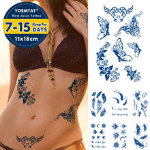 Waterproof Juice Ink Temporary Tattoo Sticker Flower Butterfly Feather Moon Flash Full Tatoo Waist Body Art Fake Tatto Men Women 2024 - buy cheap
