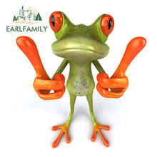 EARLFAMILY-pegatinas de ranas 3D para coche, vinilo de dibujos animados, decoración de alta temperatura e impermeable, 13cm x 12,4 cm 2024 - compra barato