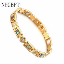 NHGBFT Shell pattern Stainless Steel magnetic Bracelet For Women and Mens Healthy Germanium Element Anion Bracelet 2024 - buy cheap