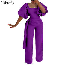 African Clothes for Women 2021 Summer African Women Short Sleeve Plus Size Long Jumpsuit African Clothing 2024 - buy cheap