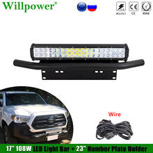 Car Plate Bracket + 108W 17" LED Work Light Bar For Jeep Chevy SUV 4WD Offroad 4x4 Truck Pickup Fog Lights Licence Plate Holder 2024 - buy cheap