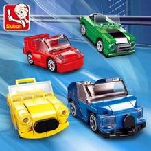 Bloques de construcción de coches de carreras para niños, juguete técnico de bloques de construcción en miniatura 2024 - compra barato
