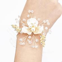 Fashion Wrist Flower Bridesmaid Sisters Hand Flowers Prom Wedding Bracelet Accessories Gifts For Bridal Party Jewelry 2024 - buy cheap