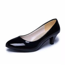 Patent leather Low Heels Shoes Women Professional Shoes Ladies Shallow Mouth Work Shoes Elegant Ladies Office Shoes 2024 - buy cheap