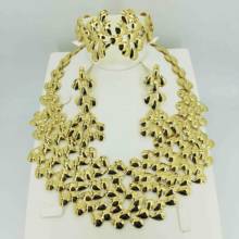 2021 Bridal Gift Nigerian Wedding African Beads Jewelry Set Brand Woman Fashion Dubai Gold Color Jewelry Set Wholesale Design 2024 - buy cheap