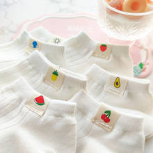 Calcetines tobilleros invisibles para mujer, medias cortas de algodón 100 con diseño de fruta, para verano 2024 - compra barato