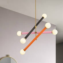 Lámpara de araña LED G4, creativa lámpara colgante Simple de cristal nórdico de 6 cabezas para decoración de restaurante, dormitorio, sala de estudio 2024 - compra barato