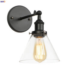 Iwhd-iluminação de parede estilo loft, luminária de parede preta, retrô, para iluminação de casa, espelho, escada, vidro, vintage, sconce edison 2024 - compre barato