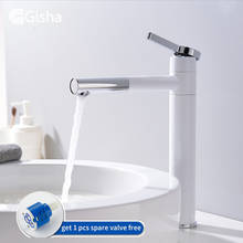 Gisha Basin Faucets Solid Brass Chrome Modern Bathroom Sink Faucet Single Handle Washbasin Hot Cold Mixer Water Tap G1016/G1019 2024 - buy cheap