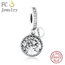 FC Jewelry Fit Original Brand Charms Bracelet 925 Silver Family Tree of life Clear CZ Crystal Stone Beads For Making Berloque 2024 - buy cheap