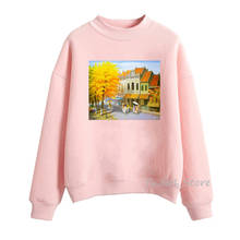 Winter 2021 Newest Women’s sweatshirt kawaii watercolor tree print pink hoodie women sudadera mujer streetwear pullover clothes 2024 - buy cheap