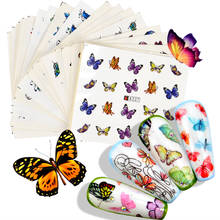 Conjunto de adesivos decorativos de unha com deslizador borboleta, 1 jogo de adesivos para arte de unha, decoração de unha, borboleta 2024 - compre barato