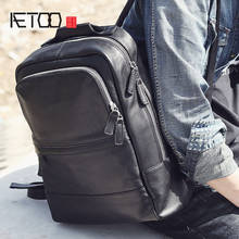 AETOO-mochila informal Simple para hombre, morral de piel de vaca de primera capa, mochila para ordenador hecha a mano, mochila escolar de cuero 2024 - compra barato