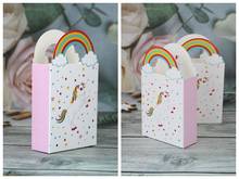 (100 Pieces/Lot) Newest Baby Birthday gift box favors of Unicorn Pattern small cake box bags For Candy favor box decorations 2024 - buy cheap